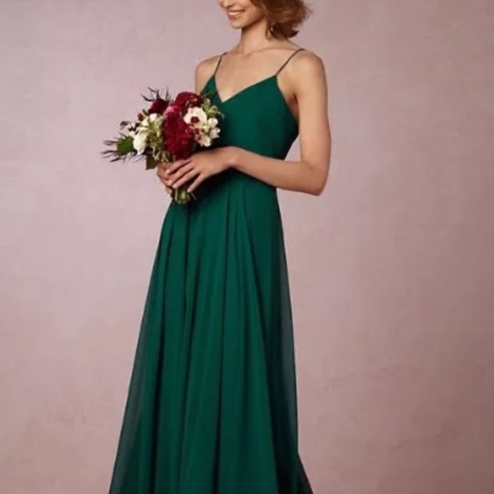BHLDN Jenny Yoo Inesse Gown Emerald Green 14